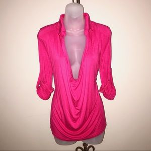 Lightweight plunge neck top